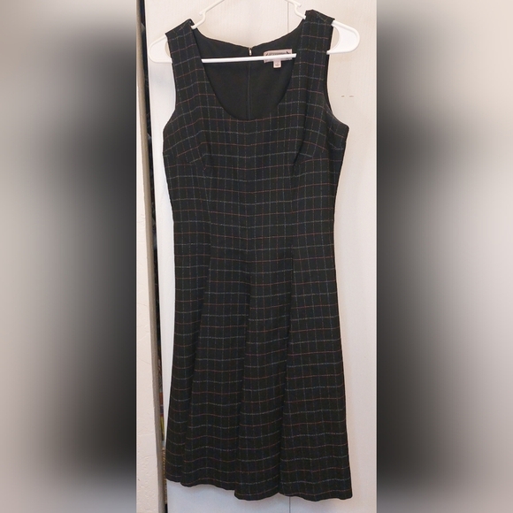 Nanette Lepore Size 4 Black Plaid Sleeveless Lined Dress Preppy Career Career - Picture 1 of 12